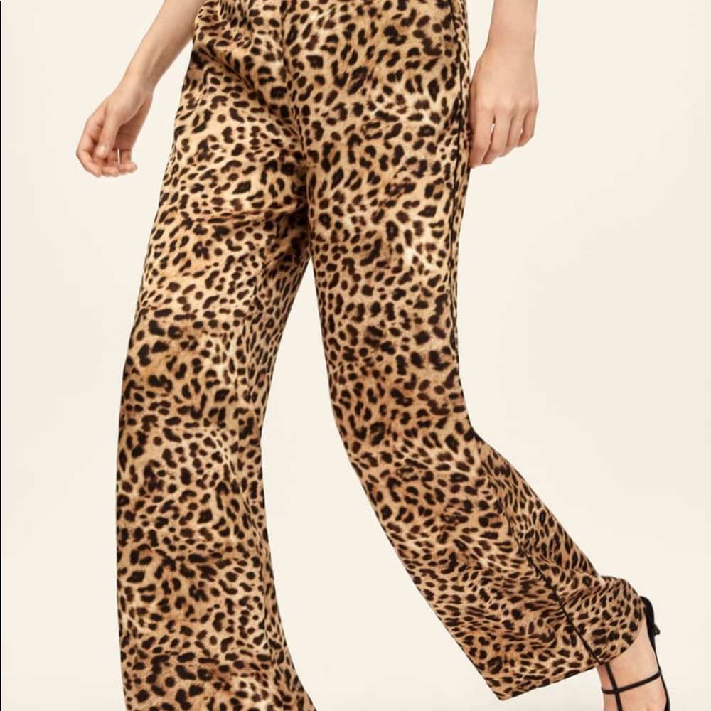ZARA Wide Leg Pant - Leopard Print - XS - NWT